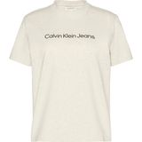 Calvin Klein Kadın Gri Calvin Klein A- Inst. Logo Classıc Tee Ss Gri Kadın T-Shirt - 2XS - 001-Gri