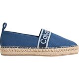 Calvin Klein Kadın Hasır Topuk Dokuma Kumaş Yuvarlak Burun Mavi Ayakkabı HW0HW02934-D0D