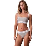 Calvin Klein Kadın High Leg Tanga Grey Heather XS