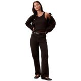 Calvin Klein Kadın High Rise Straight Jean Pantolon,Siyah 24/32