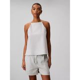 Calvin Klein Kadın Ince Ip Askılı Omuzları Açık Ck Logo Detaylı Keten Yeşil Gömlek LV047F119G-3Q0 - XS