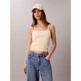Calvin Klein Kadın Ip Askılı Kare Yaka Ck Logo Işlemeli Bej Atlet LV047G208G-TGY - XL