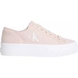Calvin Klein Kadın Kalın ve Düz Tabanlı Yuvarlak Burunlu Deri Pembe Sneaker YW0YW01763-ABJ