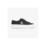 Calvin Klein Kadın Kalın ve Düz Tabanlı Yuvarlak Burunlu Siyah Sneaker