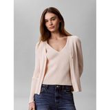 Calvin Klein Kadın / Kız Bej Calvin Klein Ls Cardı W Tank Rıb, 3qx Bej Kadın Bluz ve Hırka