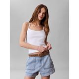 Calvin Klein Kadın / Kız Beyaz Calvin Klein Sl 2x2 Baby Rıb Stra, Yaf Beyaz Kadın Bluz