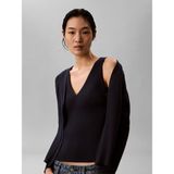Calvin Klein Kadın / Kız Lacivert Calvin Klein Ls Cardı W Tank Rıb, Cef Lacivert Kadın Hırka ve Atlet Takım - 2XS