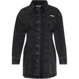 Calvin Klein Kadın kot elbise Denim Mini Essential uzun kollu, Siyah (Ck Essential Black), S