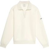 Calvin Klein Kadın Krem Calvin Klein Ls Scuba Oversızed Polo Top Kadın Krem Polo Sweatshirt - XS