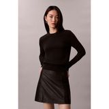 Calvin Klein Kadın Ls Cn Extrafıne Merıno Swtr 14GG Triko Kazak - Siyah - Black
