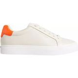 Calvin Klein Kadın Marka Logolu Bağcıklı Kaydırmaz Tabanlı Günlük Bej Sneaker HW0HW01865-ACG