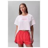 Calvin Klein Kadın Marka Logolu Günlük Kullanıma Uygun Beyaz T-Shirt LV00Q61201 100