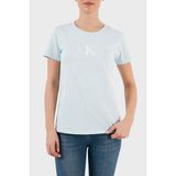 Calvin Klein Kadın Marka Logolu Pamuklu Günlük Kullanım Mavi T-Shirt J20J222961-CYR - XS