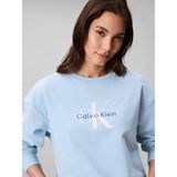 Calvin Klein Kadın Mavi Calvin Klein Ls Monologo French Terry Rlxd Cr Mavi Kadın Sweatshirt - 312-Mavi - XS