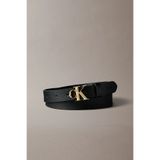 Calvin Klein Kadın Metal Tokalı Marka Logolu Deri Siyah-Gold Kemer LV04F7060G-YIH