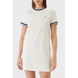 Calvin Klein Kadın Monogram Stripe Trim Mini Elbise, Sarı, L Beden
