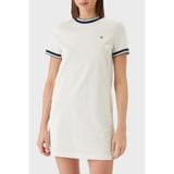 Calvin Klein Kadın Monogram Stripe Trim Mini Elbise, Sarı, M Beden