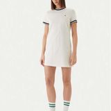 Calvin Klein Kadın Monogram Stripe Trim Mini Elbise, Sarı, XS Beden