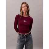 Calvin Klein Kadın Monologo Baby T-Shirt,Bordo Xs