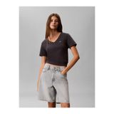 Calvin Klein Kadın Normal Kalıp %100 Pamuklu V Yaka Kısa Kollu Koyu Gri T-Shirt