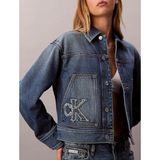 Calvin Klein Kadın Normal Kalıp Ck Logolu Crop Lacivert Ceket LV047E906G-3NL - XL