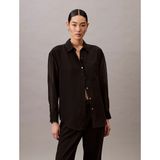 Calvin Klein Kadın Normal Kalıp Kolları Tül Detaylı Siyah Gömlek LV044B902G-UB1 - XL