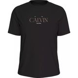 Calvin Klein Kadın Normal Kalıp Logo Baskılı Pamuklu Kısa Kollu Siyah T-Shirt LV047G806G-UB1