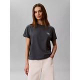 Calvin Klein Kadın Normal Kalıp Pamuklu Yuvarlak Yakalı Ck Logo Baskılı Kısa Kollu Antrasit T-Shirt LV047G826G-CEG