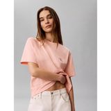 Calvin Klein Kadın Normal Kalıp Pamuklu Yuvarlak Yakalı Ck Logo Baskılı Kısa Kollu Pembe T-Shirt LV047G826G-4TJ - XS