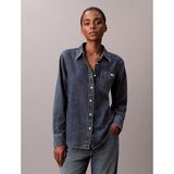 Calvin Klein Kadın Normal Kesim Cep Detaylı Uzun Kollu Lacivert Gömlek LV047E742G-3UA - XL