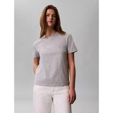 Calvin Klein Kadın Normal Kesim Pamuklu Yuvarlak Yakalı Ck Logo Baskılı Kısa Kollu Gri T-Shirt LV047G831G-P79