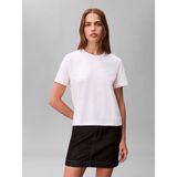 Calvin Klein Kadın Normal Kesim Yuvarlak Yakalı Pamuklu Logo Nakışlı Kısa Kollu Beyaz T-Shirt LV044C905G-YAA - XL