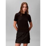 Calvin Klein Kadın Normal Kesim Yuvarlak Yakalı Pamuklu Logo Nakışlı Kısa Kollu Siyah T-Shirt LV044C905G-UB1 - XL