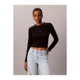 Calvin Klein Kadın Pamuklu Bisiklet Yaka Uzun Kollu Siyah T-Shirt LV047A803G-UB1