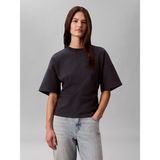 Calvin Klein Kadın Pamuklu Rahat Kalıp Yuvarlak Yakalı Kısa Kollu Lacivert T-Shirt LV047G235G-CGE - XS