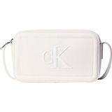 Calvin Klein Kadın Parlak Ck Logolu Fermuarlı Ayarlanabilir Omuz Askılı Beyaz Çanta LV04F3220G-4LX