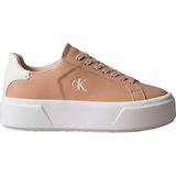 Calvin Klein Kadın Platform Taban Ck Logolu Deri Bej Sneaker YW0YW01928-0J7