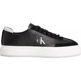 Calvin Klein Kadın Platform Tabanlı Süet Detaylı Ck Logo Desenli Siyah Sneaker HW0HW02984-01R
