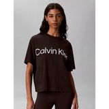 Calvin Klein Kadın Rahat Kalıp Logo Baskılı Yuvarlak Yakalı Kısa Kollu Siyah T-Shirt LV047G839G-UB1 - XS