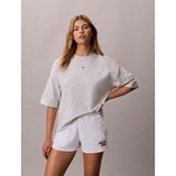 Calvin Klein Kadın Rahat Kesim Logo Etiketli Pamuklu Kısa Kollu Gri T-Shirt LV047D204G-P74