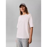 Calvin Klein Kadın Rakat Kesim Yuvarlak Yakalı Pamuklu Kısa Kollu Beyaz T-Shirt LV047C206G-YAF