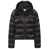 Calvin Klein Kadın Regular Fit Kapüşonlu Kapitone Desenli Kaz Tüyü Dolgulu Uzun Kollu Siyah Mont LV047E509G-UB1