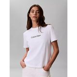 Calvin Klein Kadın Regular Fit Yuvarlak Yakalı Logo Baskılı Kısa Kollu Crop Beyaz T-Shirt LV044G801G-YAF - XL