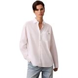Calvin Klein Kadın Relaxed Fit Pamuklu Poplin Gömlek,Beyaz L