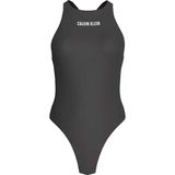 Calvin Klein Kadın Scoop Back One Piece Lv00q61219 Mayo (1'li Paket), siyah (Black), S