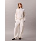 Calvin Klein Kadın Seamed Pamuklu Pantolon,Beyaz 32