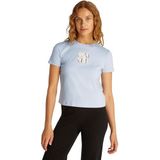 Calvin Klein Kadın Sırt Baskı Detaylı Baby T-Shirt,Mavi Xs