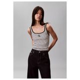 Calvin Klein Kadın Slim Fit CK Logo İşlemeli Siyah T-Shirt
