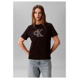 Calvin Klein Kadın Slim Fit Kısa Kollu Pamuklu Siyah T-Shirt