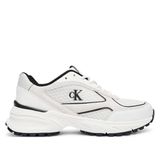 Calvin Klein Kadın Sneaker, Hike Runner Mesh Mix, Beyaz-Siyah, 40 Beden 40 EU